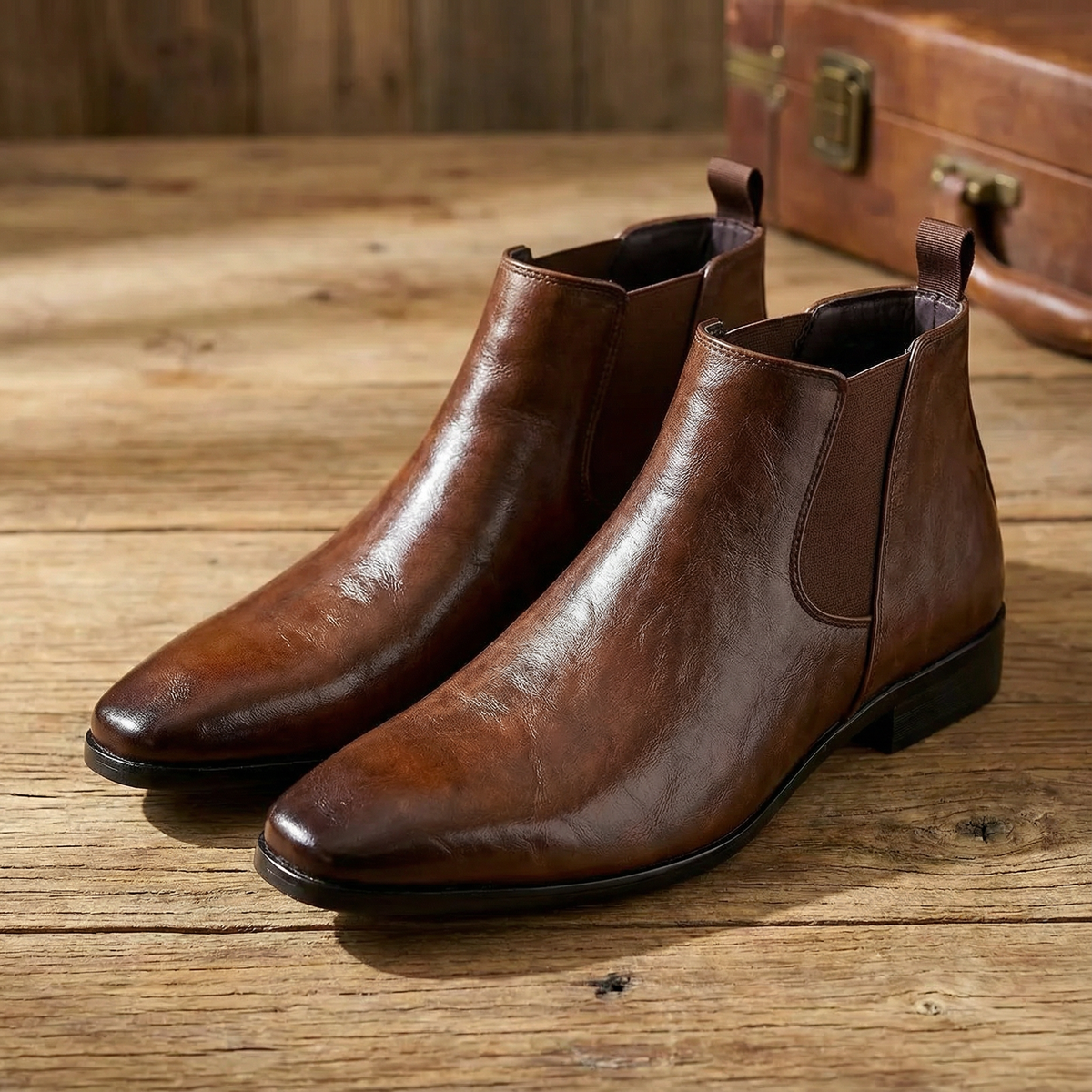 Sven - Heren Chelsea Boots Net Warm Gevoerd met Elastische Instap