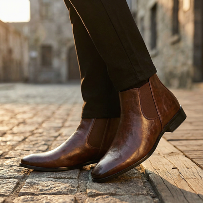 Sven - Heren Chelsea Boots Net Warm Gevoerd met Elastische Instap
