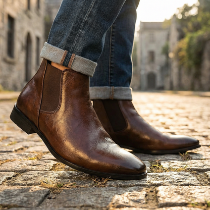 Sven - Heren Chelsea Boots Net Warm Gevoerd met Elastische Instap