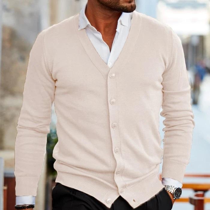 Sven - Heren Gebreid Vest Casual Smart voor de Herfst met Knoopsluiting