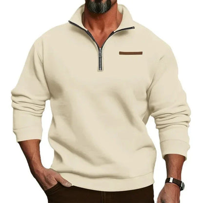 Sven - Heren Gebreide Trui met Kwart Rits Smart Casual voor de Herfst