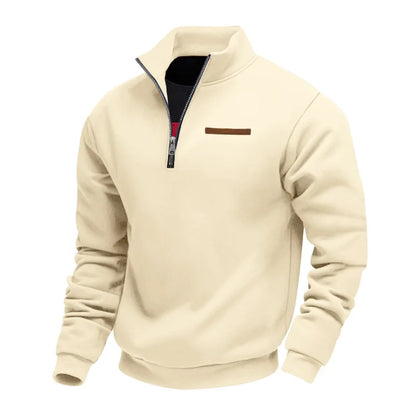 Sven - Heren Gebreide Trui met Kwart Rits Smart Casual voor de Herfst