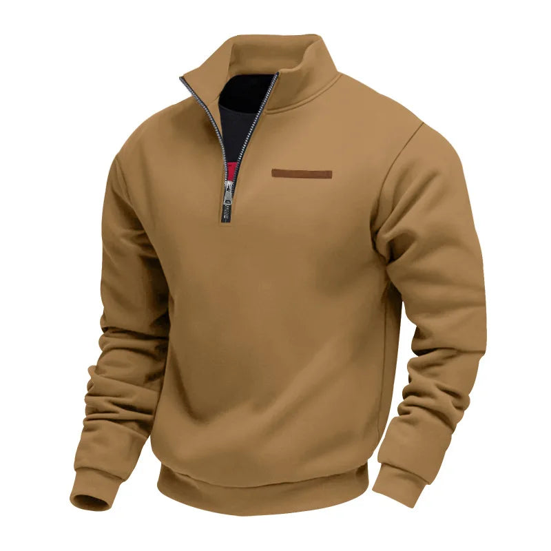 Sven - Heren Gebreide Trui met Kwart Rits Smart Casual voor de Herfst