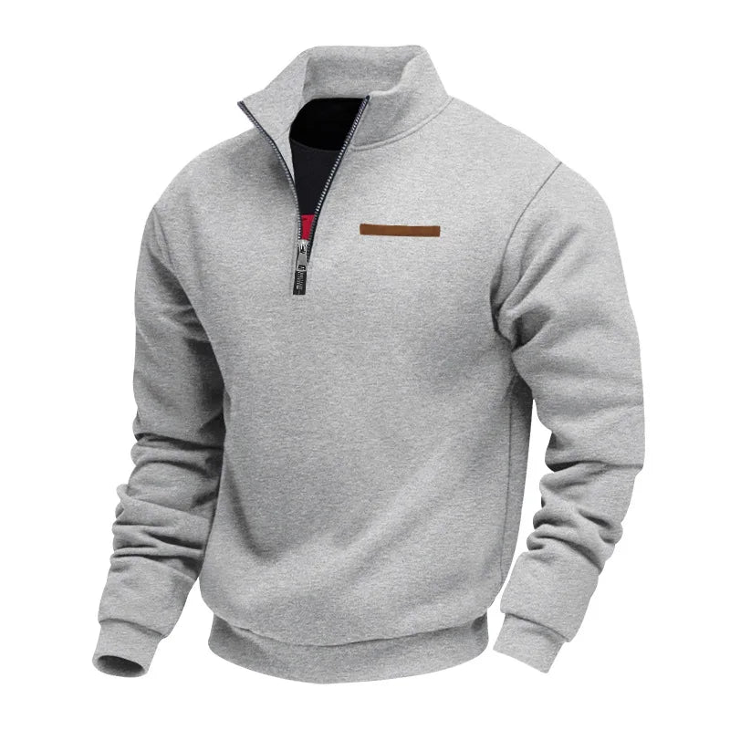 Sven - Heren Gebreide Trui met Kwart Rits Smart Casual voor de Herfst