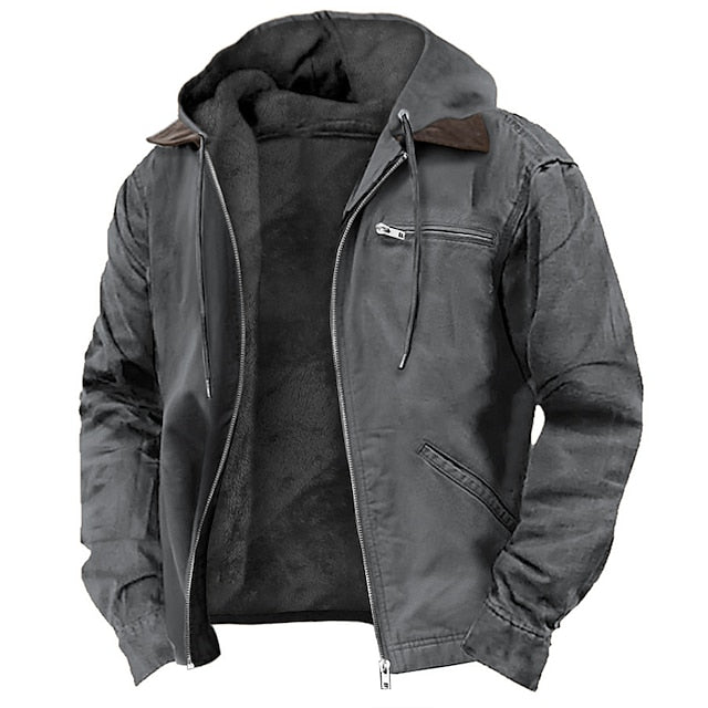 Sven - Heren Outdoor Jas voor de Herfst met Capuchon en Fleecevoering