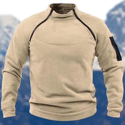 Sven - Heren Wintertrui Fleece Stijl met Opstaande Kraag en Ritsdetails