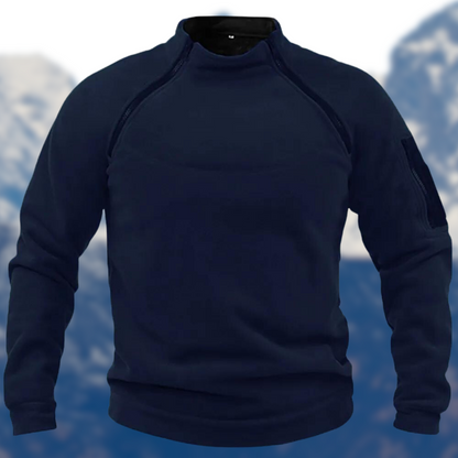 Sven - Heren Wintertrui Fleece Stijl met Opstaande Kraag en Ritsdetails