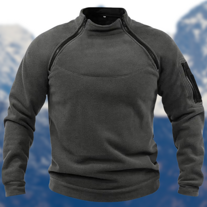 Sven - Heren Wintertrui Fleece Stijl met Opstaande Kraag en Ritsdetails
