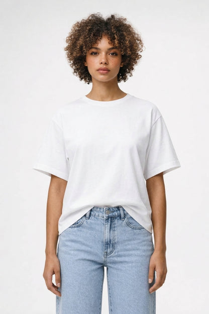 T Shirt Dames - Casual Oversized Basis met Ronde Hals