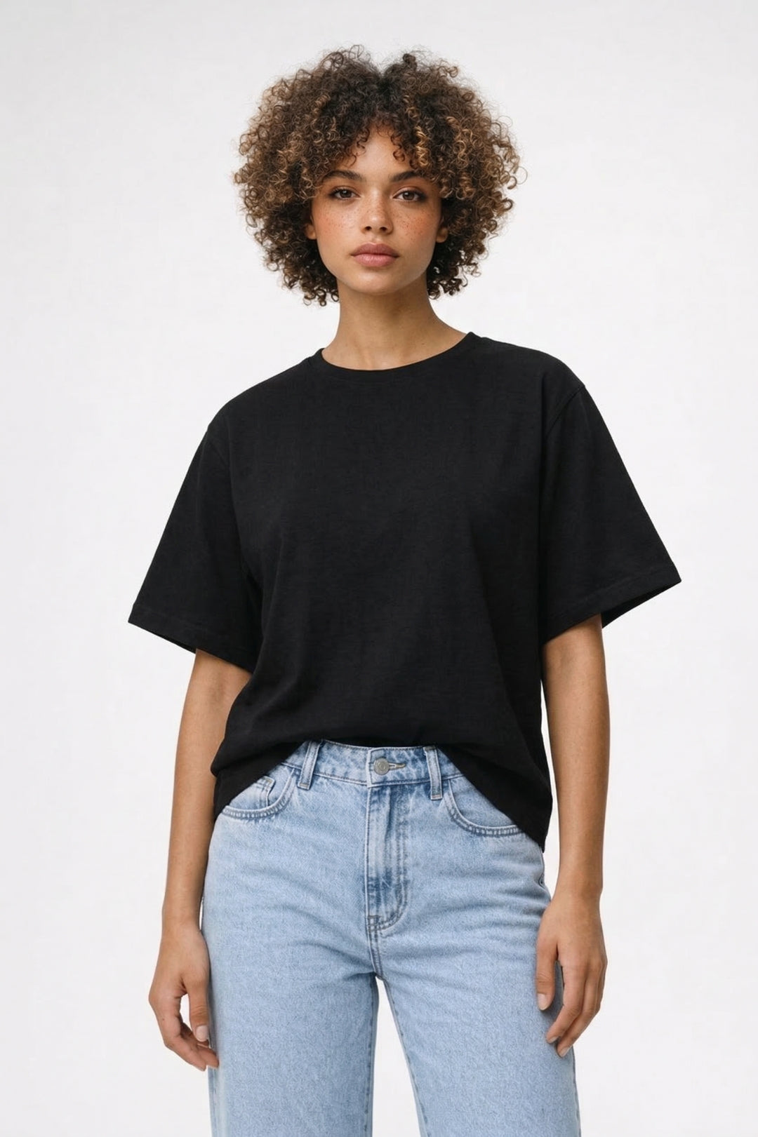T Shirt Dames - Casual Oversized Basis met Ronde Hals