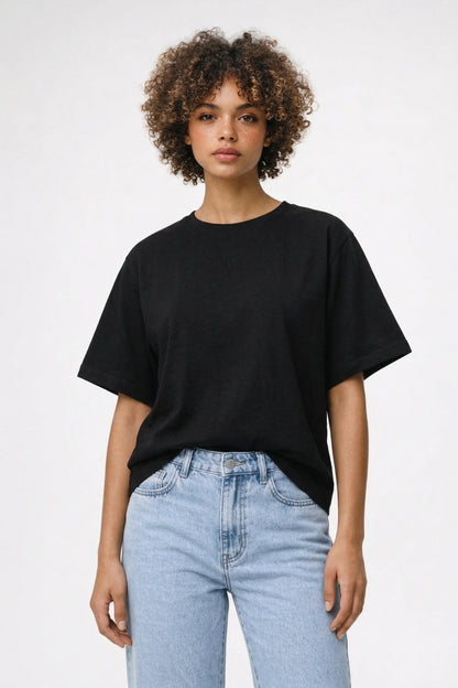 T Shirt Dames - Casual Oversized Basis met Ronde Hals