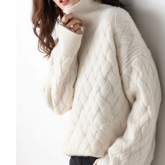 Tess - Comfortabele Dames Coltrui Gebreide Stijl met Wijde Mouwen