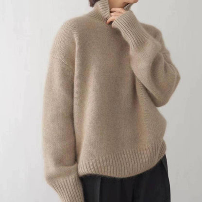 Tess - Dames Coltrui Oversized en Warm Gebreid met Verlaagde Schouders