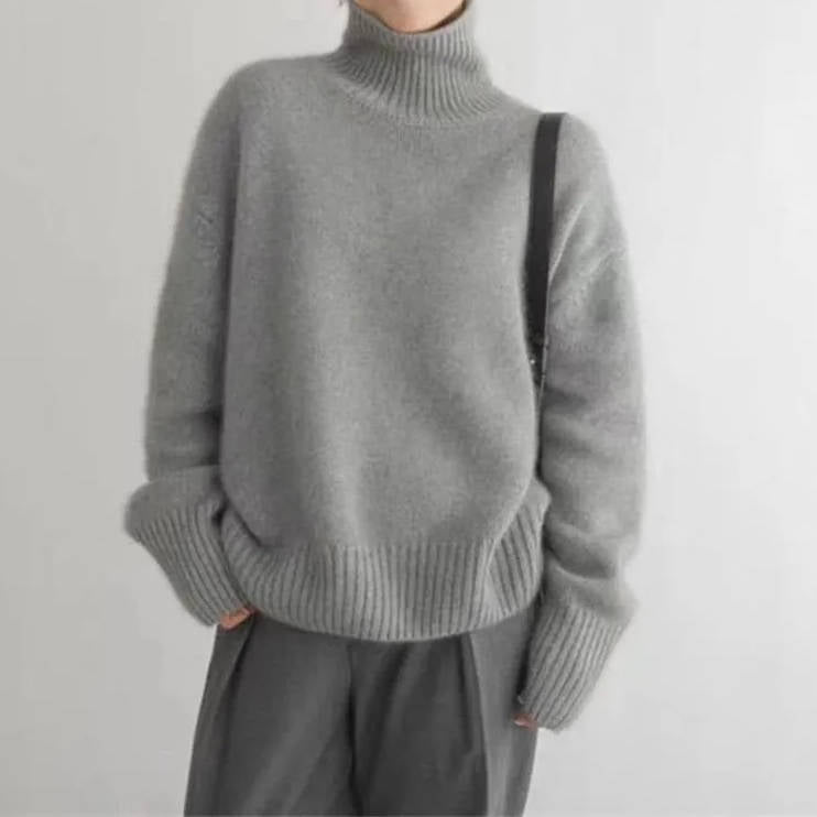 Tess - Dames Coltrui Oversized en Warm Gebreid met Verlaagde Schouders