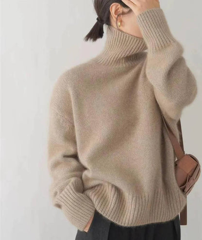 Tess - Dames Coltrui Oversized en Warm Gebreid met Verlaagde Schouders
