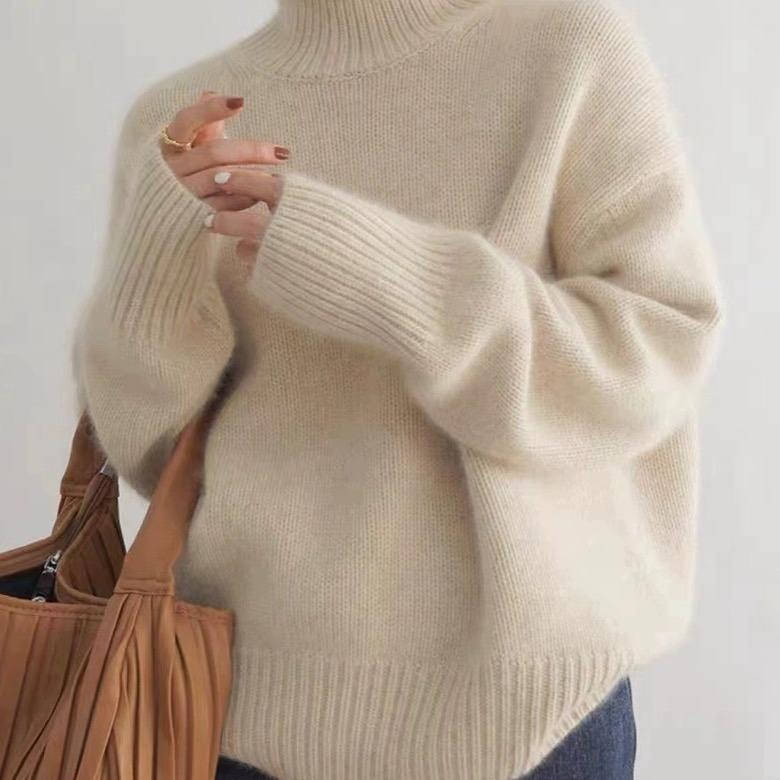 Tess - Dames Coltrui Oversized en Warm Gebreid met Verlaagde Schouders