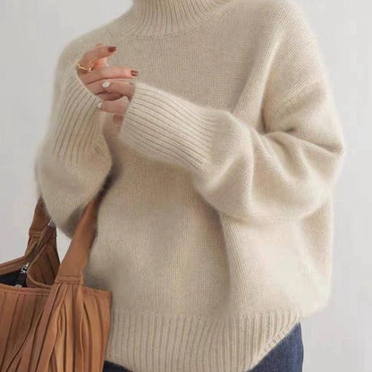 Tess - Dames Coltrui Oversized en Warm Gebreid met Verlaagde Schouders