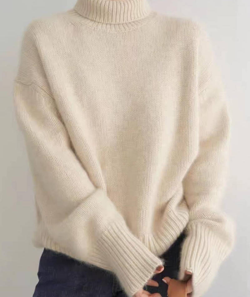 Tess - Dames Coltrui Oversized en Warm Gebreid met Verlaagde Schouders