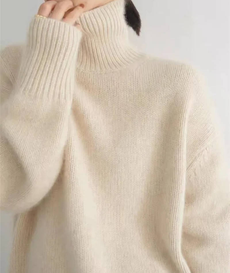 Tess - Dames Coltrui Oversized en Warm Gebreid met Verlaagde Schouders