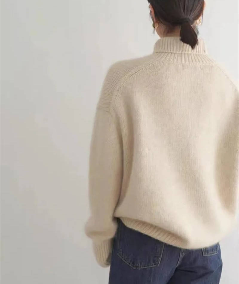 Tess - Dames Coltrui Oversized en Warm Gebreid met Verlaagde Schouders