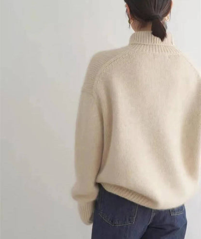 Tess - Dames Coltrui Oversized en Warm Gebreid met Verlaagde Schouders