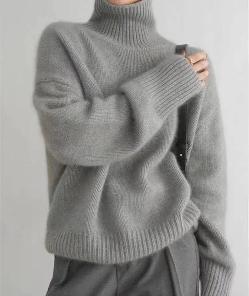 Tess - Dames Coltrui Oversized en Warm Gebreid met Verlaagde Schouders