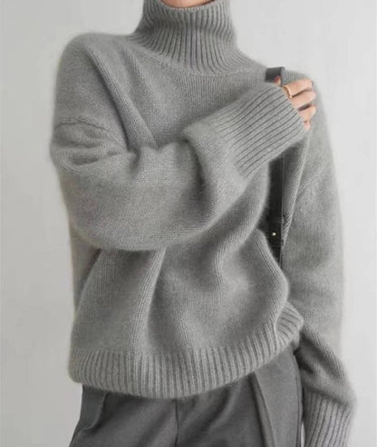 Tess - Dames Coltrui Oversized en Warm Gebreid met Verlaagde Schouders