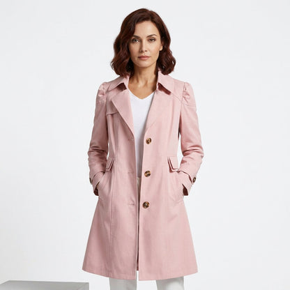 Tess - Dames Lichtgewicht Trenchcoat met Reverskraag en Knoopsluiting