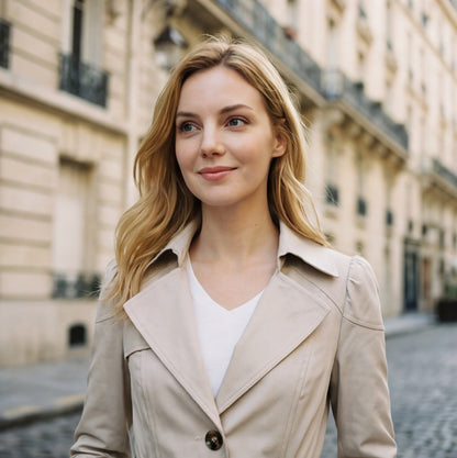 Tess - Dames Lichtgewicht Trenchcoat met Reverskraag en Knoopsluiting