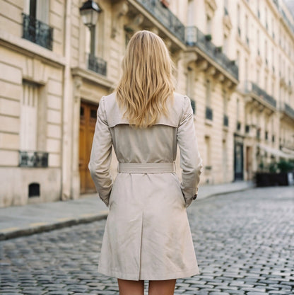 Tess - Dames Lichtgewicht Trenchcoat met Reverskraag en Knoopsluiting