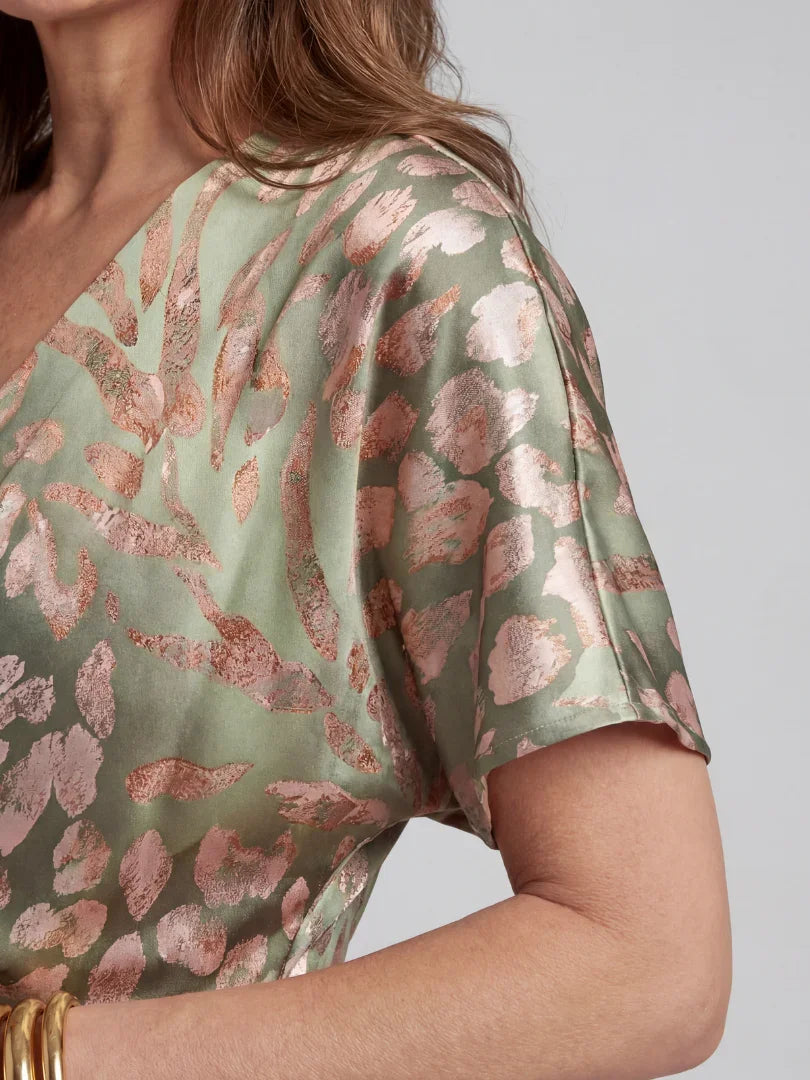 Tess - Feestelijke Bruiloft Gast Jurk Dames met Diepe V-hals en Gedraaide Taille