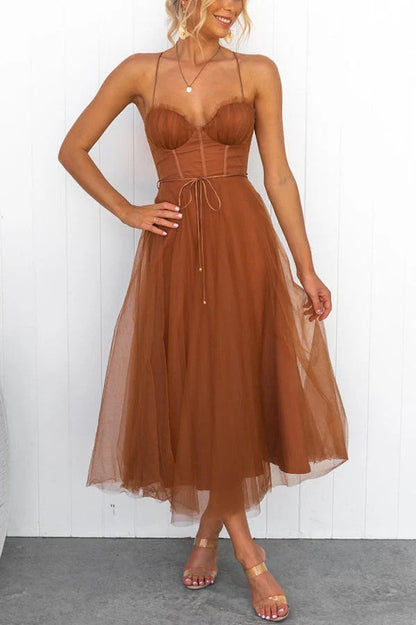 Tess - Feestelijke Bruiloft Gastenjurk Dames met Bustier en Tule Rok