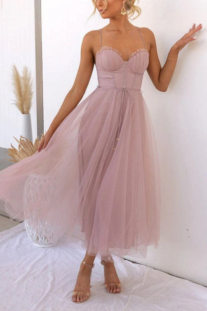 Tess - Feestelijke Bruiloft Gastenjurk Dames met Bustier en Tule Rok