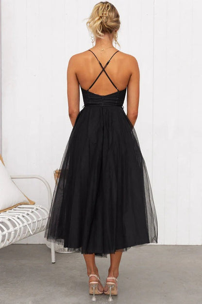 Tess - Feestelijke Bruiloft Gastenjurk Dames met Bustier en Tule Rok