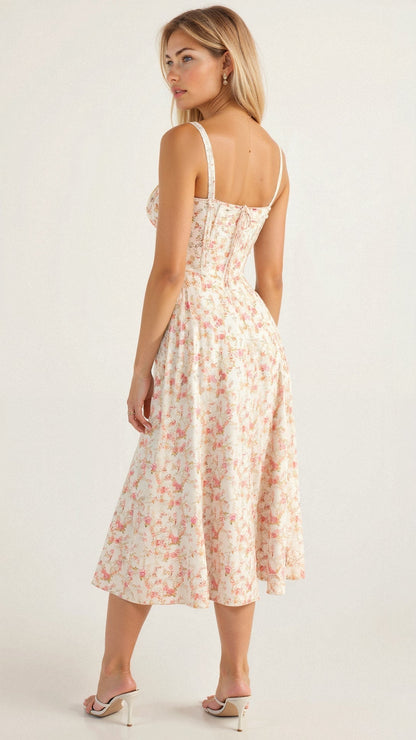 Tess - Romantische Bruiloft Gastenjurk Dames met Bustier en Strikdetail