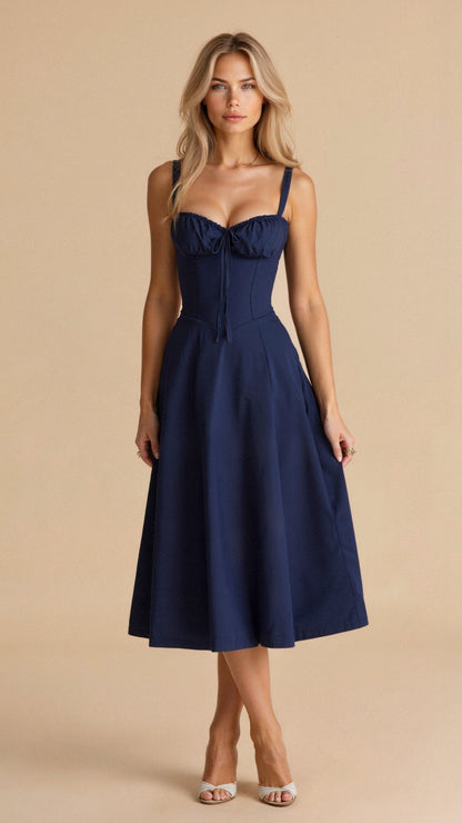 Tess - Romantische Bruiloft Gastenjurk Dames met Bustier en Strikdetail