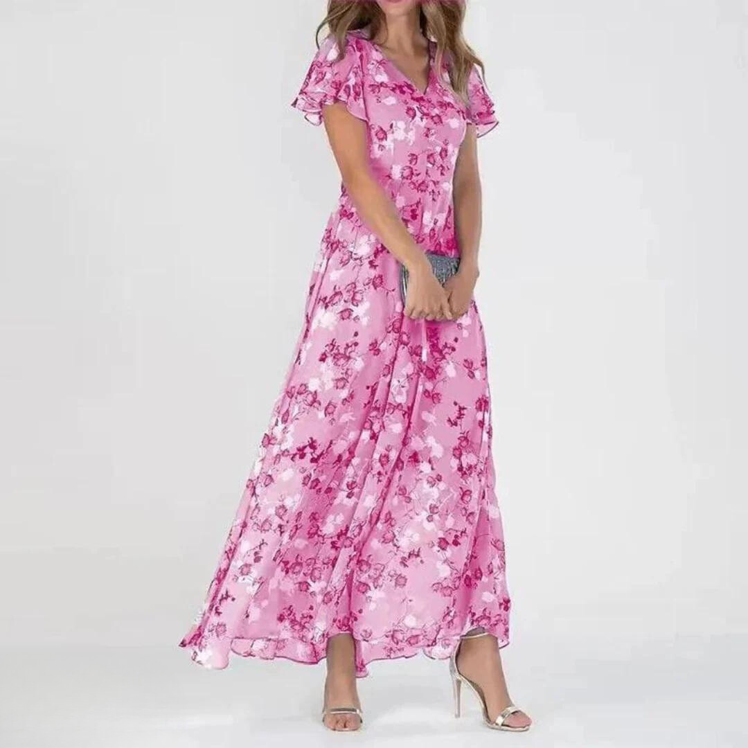 Tess - Romantische Zomerjurk Dames met V-hals en Vlindermouwtjes