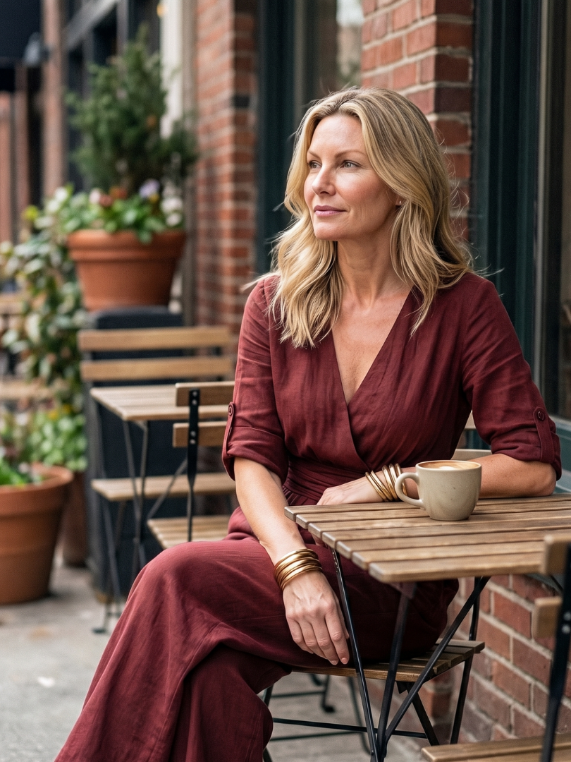 Tess - Stoere Linnen Jumpsuit Dames met Wikkelstijl en Brede Ceintuur