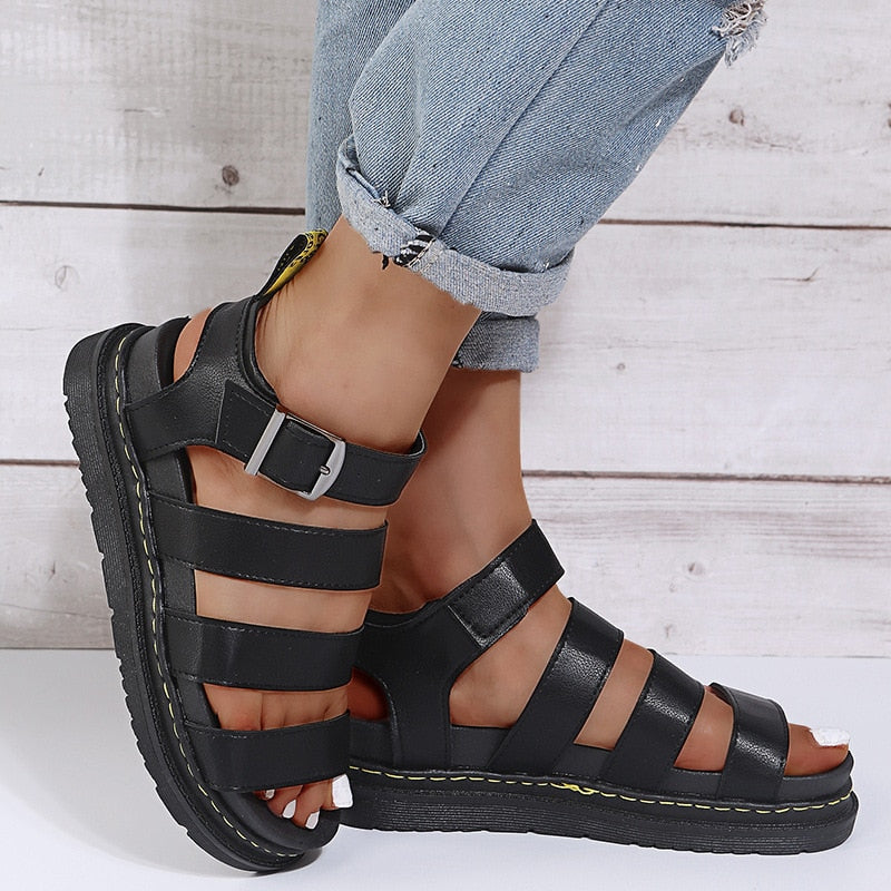 Tess - Stoere Orthopedische Sandalen Dames met Brede Banden en Gespsluiting