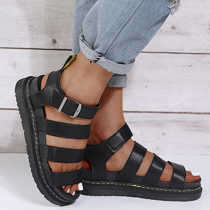 Tess - Stoere Orthopedische Sandalen Dames met Brede Banden en Gespsluiting