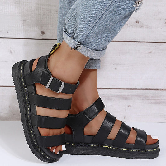 Tess - Stoere Orthopedische Sandalen Dames met Brede Banden en Gespsluiting