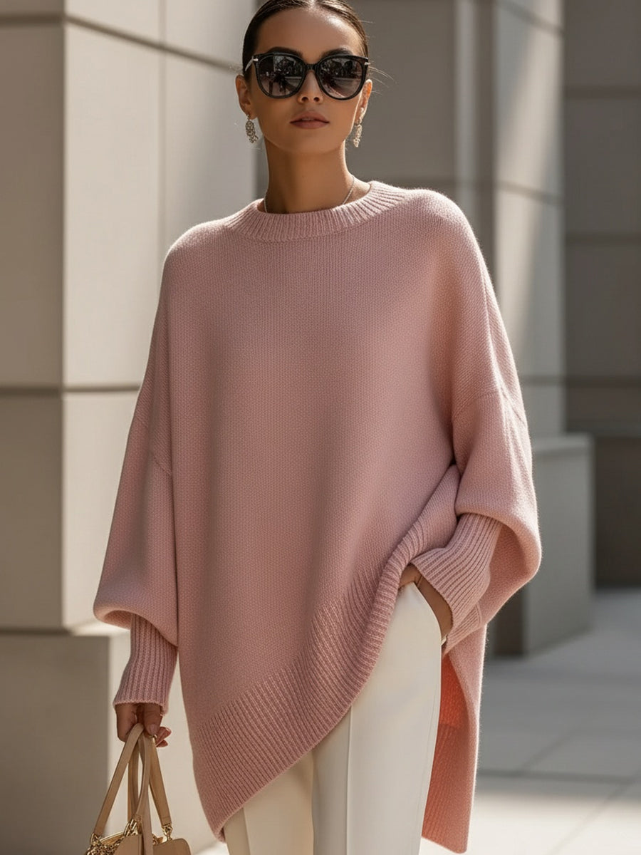 Femke - Dames Gebreide Trui Oversized Herfst met Asymmetrische Zoom