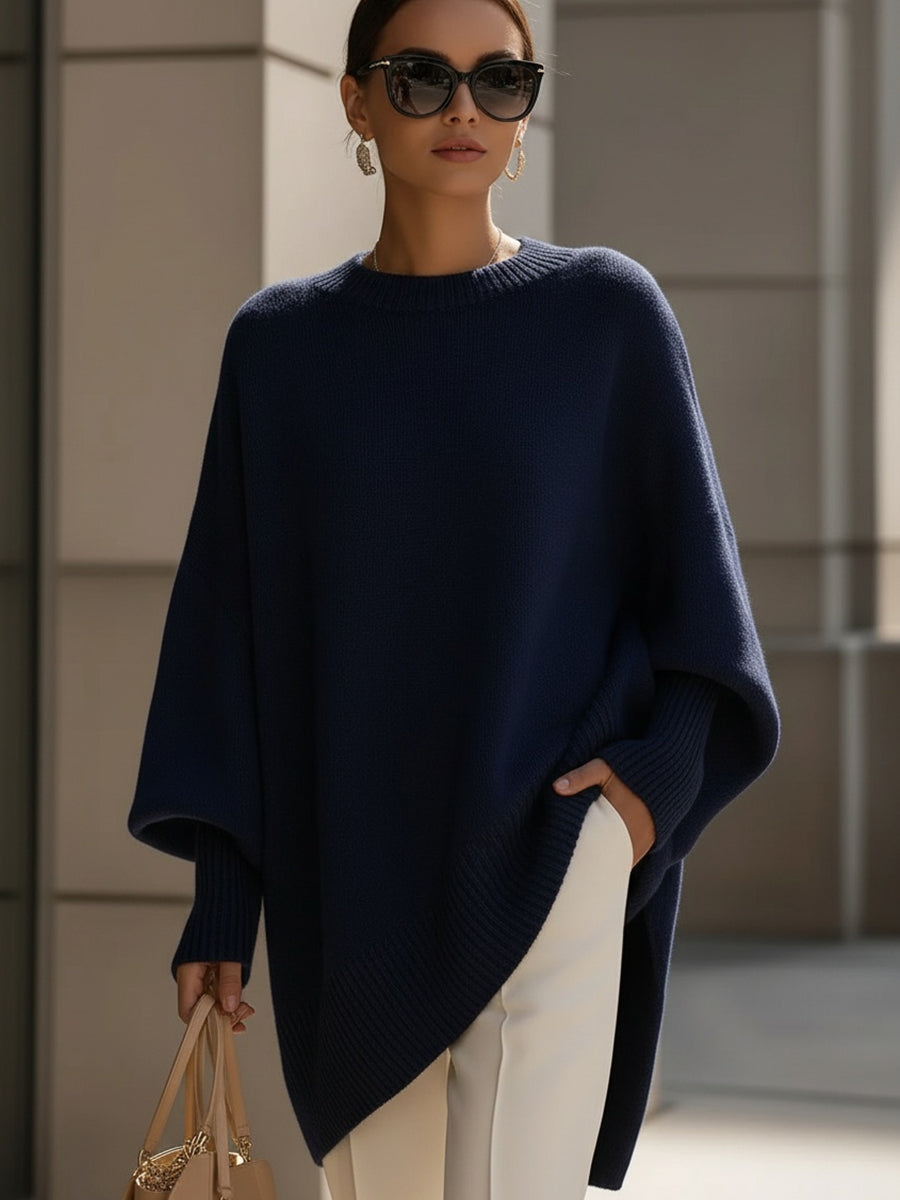 Femke - Dames Gebreide Trui Oversized Herfst met Asymmetrische Zoom