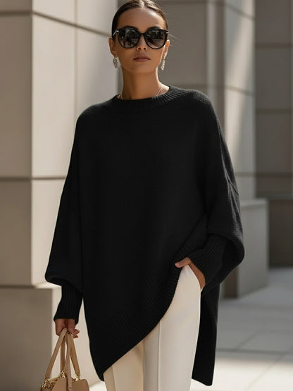 Femke - Dames Gebreide Trui Oversized Herfst met Asymmetrische Zoom