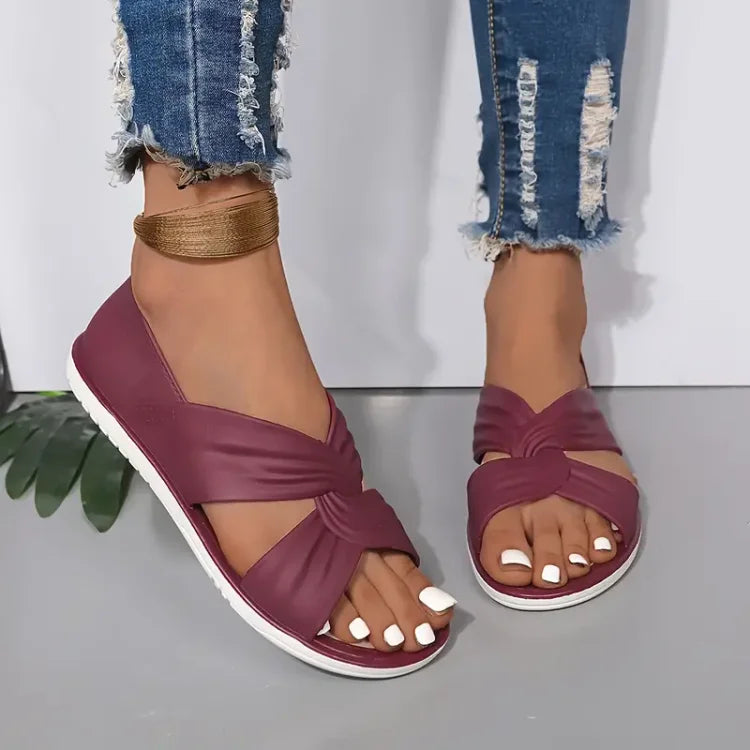 Tess - Zachte Orthopedische Sandalen Dames met Geknoopte Gekruiste Banden