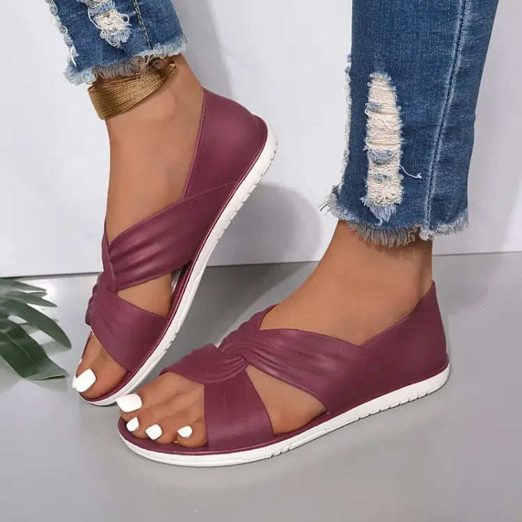 Tess - Zachte Orthopedische Sandalen Dames met Geknoopte Gekruiste Banden
