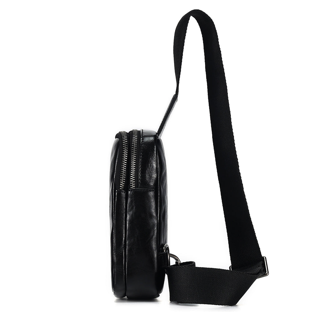 Tas Heren - Licht Sling Bag met Brede Band en Rits | Veelzijdig