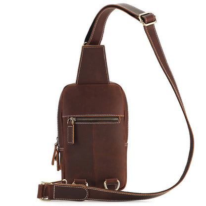 Tas Heren - Compacte Sling Bag met Dubbele Rits en Brede Band | Casual
