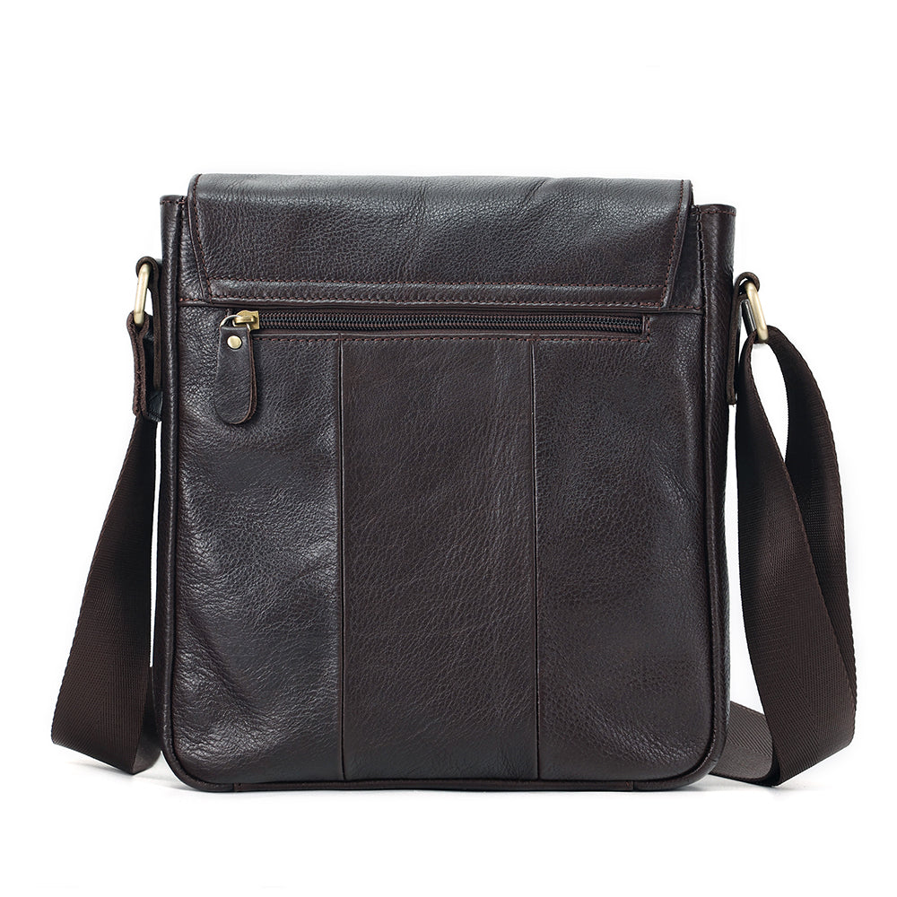 Tas Heren - Klassieke Flap Crossbody met Voorvak en Gouden Hardware | Casual