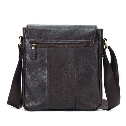 Tas Heren - Klassieke Flap Crossbody met Voorvak en Gouden Hardware | Casual